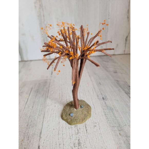 Fall bare branch orange leaf tree Village accessory xmas - Picture 2 of 5